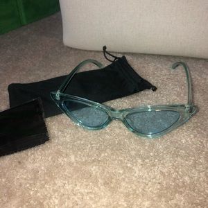 Blue Cat-eye style Clear Tinted Sunglasses